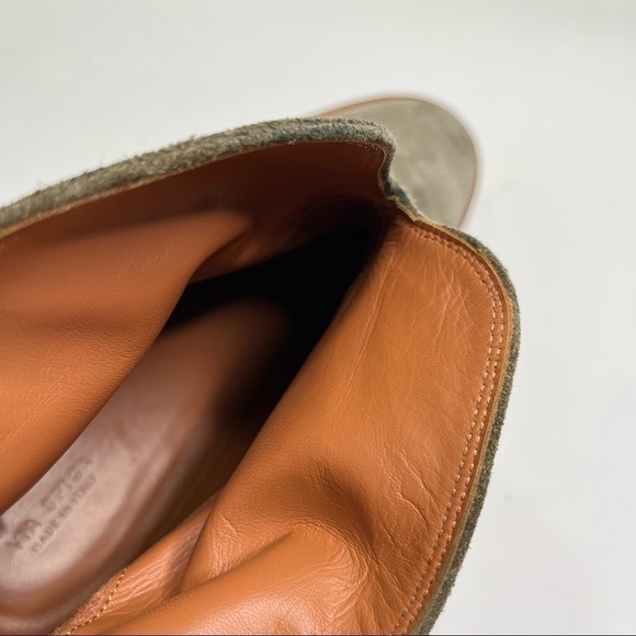 𝅺VIA SPIGA Baxter Suede Smokey Grey Green Almond Toe Leather Ankle Western Boot - Picture 13 of 15